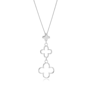 Sterling Silver Triple Clover Drop Pendant