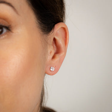 Sterling Silver Cubic Zirconia 5mm Stud Earrings