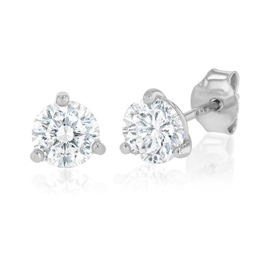 Sterling Silver Cubic Zirconia 6mm Stud Earrings