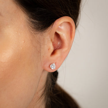 Sterling Silver Cubic Zirconia 6mm Stud Earrings