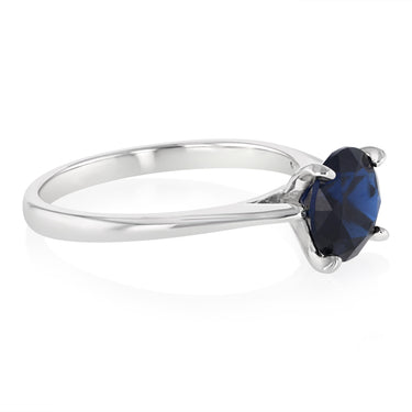 Sterling Silver Blue Cubic Zirconia Ring