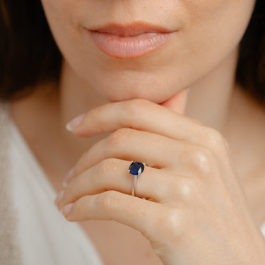 Sterling Silver Blue Cubic Zirconia Ring