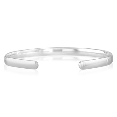 Sterling Silver 5.5mm Plain Flat Cuff Bangle