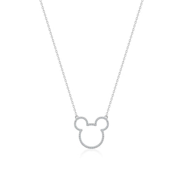 Couture Kingdom Disney Mickey Mouse Outline Cubic Zirconia Necklace