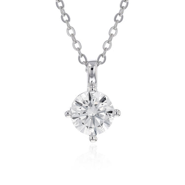 Sterling Silver Cubic Zirconia Pendant on 45cm Chain