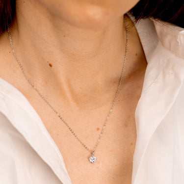 Sterling Silver Cubic Zirconia Pendant on 45cm Chain