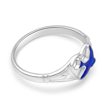Sterling Silver Kids Signet Ring With Bluebird
