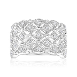 Sterling Silver Diamond Dress Ring