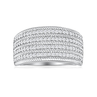 Sterling Silver Glorious Diamond Ring SIZE M ONLY