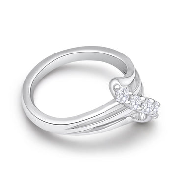 Sterling Silver Created Beautiful White Sapphire Ring