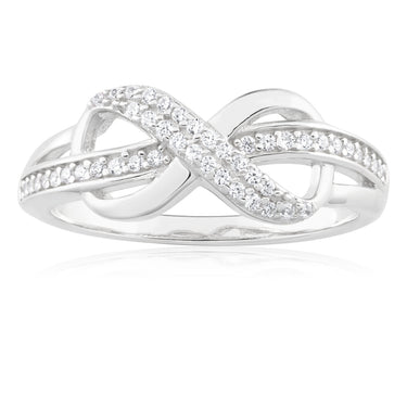 Sterling Silver Fancy Zirconia Infinity Ring