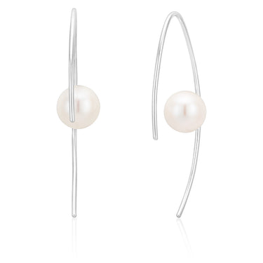 Sterling Silver Freshwater Pearl Hook Earrings