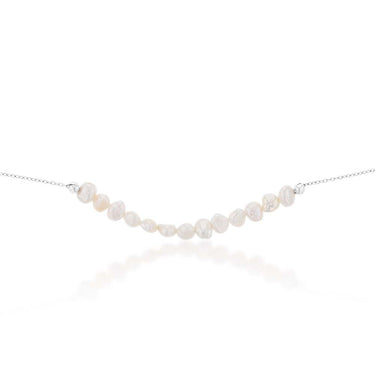 Sterling Silver White Freshwater Pearl Necklet