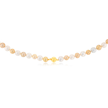 Golden and White South Sea 8-10mm Pearl Strand with 9ct Yellow Gold Clasp
