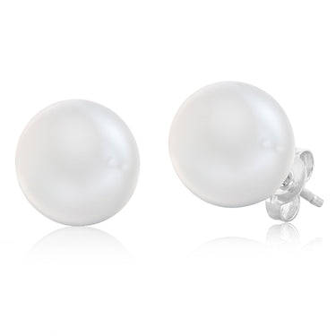 9-11mm White South Sea Sterling Silver Pearl Studs