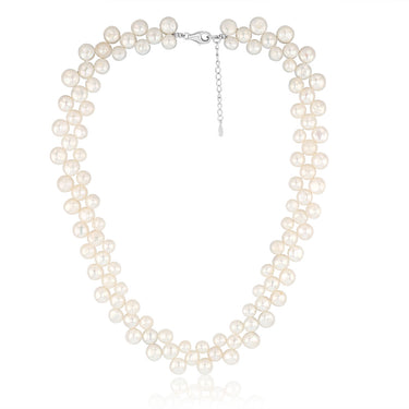 Freshwater Button Pearl 43cm Necklace Strand on Sterling Silver Extendable Clasp