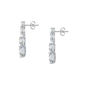 Chiara Ferragni Diamond Heart White Tri-stone Earrings