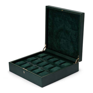 Wolf British Racing 15 Piece Watch Box Green