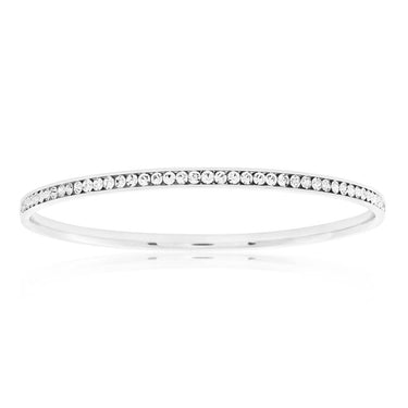 Stainless Steel 3mmx 65mm Crystal Bangle