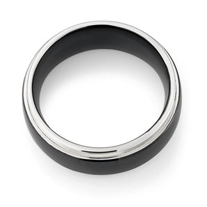 8mm Stainless Steel Black Plated Gents Ring