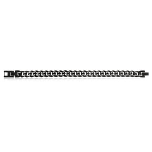 Stainless Steel Reversible Black/SteelCurb Bracelet