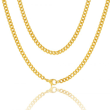 Stainless Steel Gold Plated 55cm Curb Chain