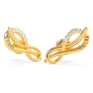 GUESS Pave Infinity Stud Earring SST+GP
