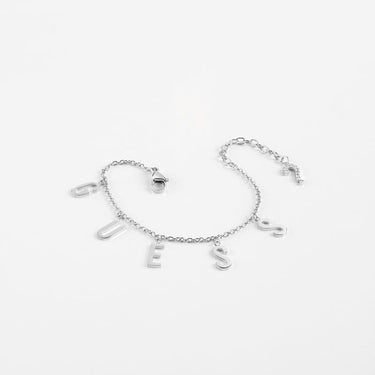 GUESS Pave Letter Charm Bracelet SST