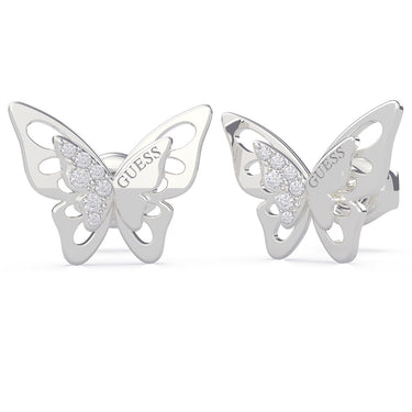 GUESS Stainless Steel Overlapped Butterfly Stud Earring