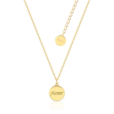 Disney Fantasia Gold Plated Sorcerer's Mickey Reversible Medallion Pendant on Chain