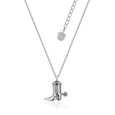 Disney Pixar Toy Story White Gold Plated Woody Boot Pendant On Chain