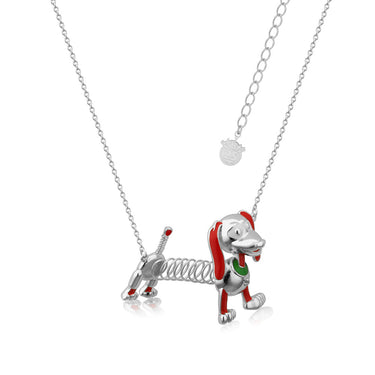 Disney Pixar Toy Story White Gold Plated Slinky Dog Pendant On Chain