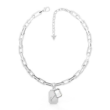 Guess Stainless Steel Tag On Single Chain