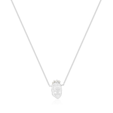 Disney Princess And The Frog Rhodium Plated Tiana Pearl Pendant on 40cm Chain