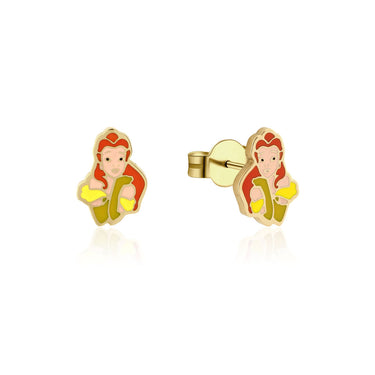 Disney Gold Plated Stainless Steel Beauty And The Beast Princess Belle Stud Earrings