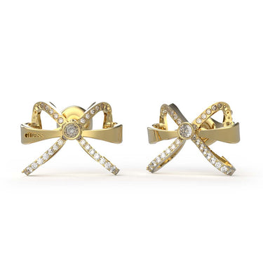 Guess Gold Plated Stainless Steel 16mm Bow Stud Earrings