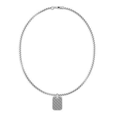 Guess Mens Jewellery Stainless Steel 4G Tag Pendant On 66cm Chain