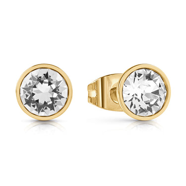 Guess Gold Plated 8mm Cubic Zirconia Stud Earrings