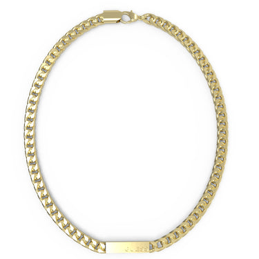 Guess Mens Jewellery Gold Plated Stainless Steel 21" Logo Tag 7mm Chain