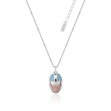 Disney Stainless Steel 14ct White Gold Plated Thanos Crystal Pendant On 45cm Chain