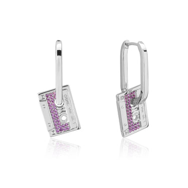 Disney Stainless Steel White Gold Plated Guardians Of The Galaxy Cosmic Tape Earrings