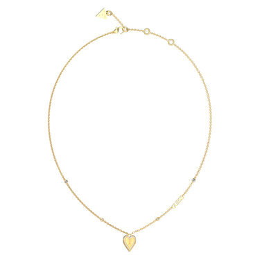 Guess Gold Plated Stainless Steel Single Heart Pendant On 16-18" Chain