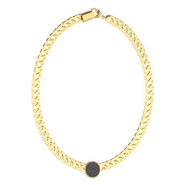 Guess Mens Jewellery Stainless Steel Yellow Gold Plated Coin Pattern On 21"Chain