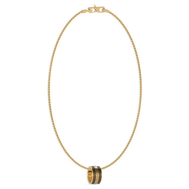 Guess Mens Jewellery Stainless Steel Gold Plated 21" Textured Round Chain