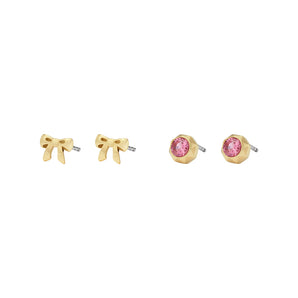 Fossil Barbie Special Edition Gold-Plated Stainless-Steel Earrings Set (2 pairs)