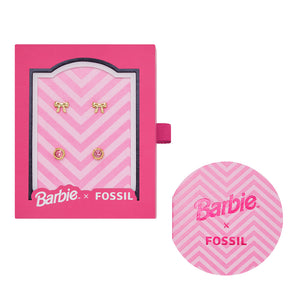 Fossil Barbie Special Edition Gold-Plated Stainless-Steel Earrings Set (2 pairs)