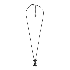 Disney Mickey Mouse Black Plated Stainless Steel 3D Pendant on Chain 100th Disney Anniversary
