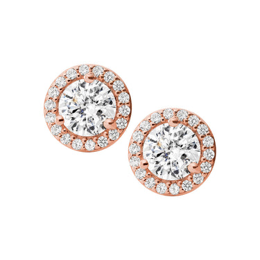 Michael Kors 14ct Rose Gold Plated Sterling Silver Premium CZ Stud Earring