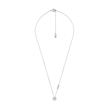 Michael Kors Sterling Silver Premium CZ Round Pendant with Chain
