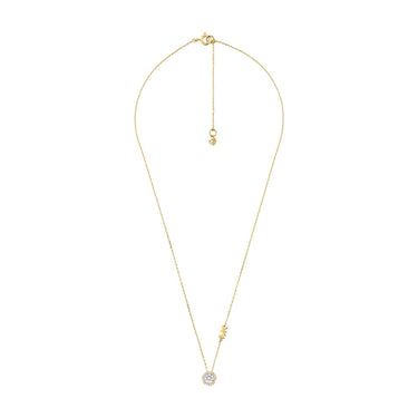 Michael Kors 14ct Yellow Gold Plated Sterling Silver Premium Round CZ Pendant with Chain